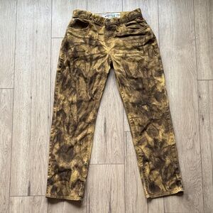 LRG Lifted Research Group Jeans 34 True Straight Camo Tie Dye Mustard Streetwear